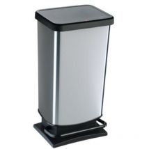 Treteimer Paso 40 l metallic silber Müll- & Abfalleimer - Rotho