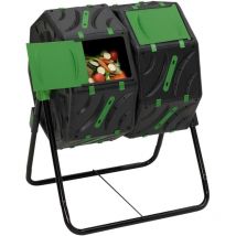 Idmarket - Rotierender Doppelbehälter Kompostbehälter 140L