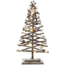 Arbre En Rotin Microled Effet Neige 25x12x50cm