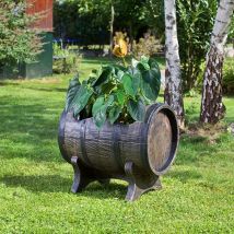 Pflanzen Kölle - Roto Salsa Barrel Planter Wood Effect - 50cm - Medium