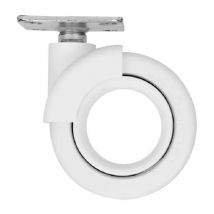 Rotola bianca girevole, 47x47 mm, d. 65 x H.80 mm, interasse 35x35mm