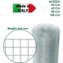 Bricolife - rotolo 25 m rete metallica zincata elettrosaldata a maglie piccole uso agricolo - 100 cm
