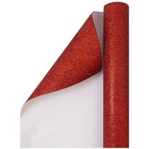 Trade Shop - ROLLE MIT ROTER GLITZER-KLEBEFILM, 45 CM X 2 M, FÜR MÖBEL-SCHUBLADENPLATTEN -
