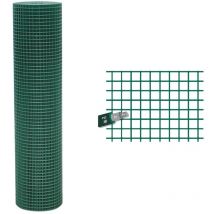 Rotolo rete elettrosaldata plastificata h 120x25 mt filo zincato e plastificato verde con maglia 12x12 mm