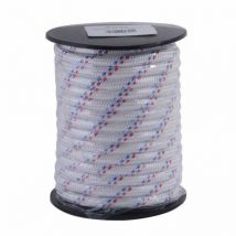 TRECCIA PP mm 8 m 15 BIANCA FILI BLU/ROSSI