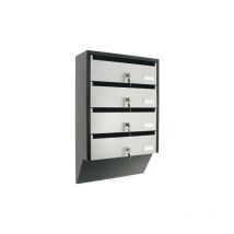 Rottner - Boite aux lettre collectives depot 4 silver / black avec 2 clés