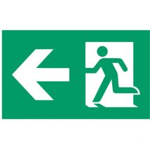 Rótulo de indicación de salida de emergencia a la izquierda compatible con diferentes series de la marca Normalux IP44 23x11cm