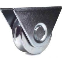 Roue à gorge RONDE Ø 100 mm pour rail Ø 20 mm , monture extérieur
