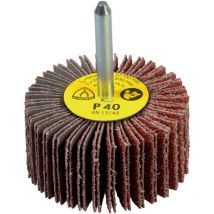 Meule à lamelles sur tige KM 613 Ø30xH10mm K.60 Corindon tige-D.6mm KLINGSPOR (Par 10)