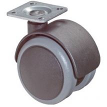 Bs Rollen - Roulette double en plastique d. de la roue 40 mm cap. charge 30 kg avec plaque de fixation polyamide