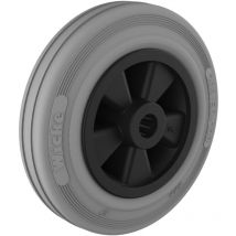 Roue caoutchouc gris diamètre 100 x 30 alésage 12 longueur de moyeu 40 mm roulement à rouleaux