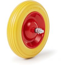 Wiltec - Pneu de brouette 3.50-8 – Roue et Pneumatique en pu – Jusqu'à 130 kg – avec Jante en acier et axe – Bandage pour Diable, Chariot, Charrette
