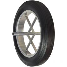 Roue de brouette increvable jante métal Ø270 mm - pneu 385 x 66 mm - Axe soudé Ø20mm longueur 242mm'