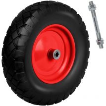 Roue de brouette tubeless 4.00-8 noire et rouge Humberg