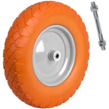 Roue de brouette tubeless 4.00-8 orange et blanche Humberg