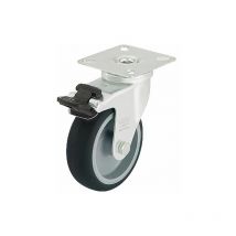 Roue de guidage avec blocage LPA-TPA 50G-FI, charge 50 kg roue diam. 50 mm, taille plaque 60x60mm