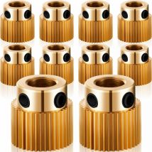 Ersandy - Roue d'Extrudeuse Pièces de l'Imprimante 3D Engrenage 40 Dents Roue d'Extrudeuse en Laiton Compatible avec CR-10, CR-10S, S4, S5, Ender 3,