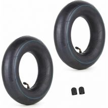 DPZO Roue et chambre à air de tondeuse- Lot de 2 Chambre à air 4,00/3,50-6 350/400-6 3.50-6 4.00-6 4.10-6 avec tige de valve coudée TR87 Remplacement