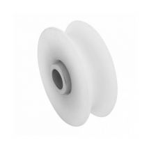 Roue gorge u sur roulement pour portail 20mm - Ø80mm - nylon + acier