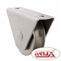 Estebro - Roue Gorge U Sur Roulement Pour Portail 20mm En Applique - Ø80mm - Inox