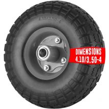 Euro Vanadium - Roue pleine increvable pour Diable 10' - ø 260 mm - Axe 20 mm - Caoutchouc résistant - Capacité 130 kg