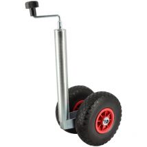 Meca24 - Roue Jockey Double - Tube Métal 48mm - Pneus Increvable 260x85mm - Pour Caravane Et Remorque