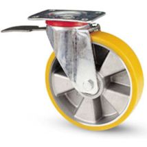 Roulette Pivotante Avec Plaque Et Frein Bande De Roulement En Polyuréthane Avolan Sh A 91 -125 Mm -