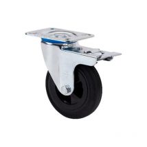 Roue semi-industrielle Alex série zv-ps plaque pivotante avec frein - talla 125 mm