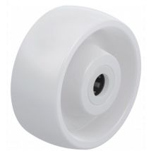 Roue polyamide blanc diamètre 125 x 40 alésage 15 longueur de moyeu 50 mm