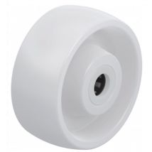 Roue polyamide blanc diamètre 80 x 30 alésage 12 longueur de moyeu 35 mm roulement à rouleaux