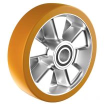 Roue polyuréthane jante aluminium 160 x 50 alésage 25 longueur de moyeu 60 mm
