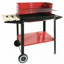 Algon Barbecue Grill en fer 58x38 Zinc Plated Grill Rectangular Rectangular Charcoal and Firewood Grill - Barbecue Red/Black Adjustable in 5 Levels