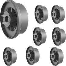 Roues de lave-vaisselle universelles pour panier inférieur [Lot 8] Pièces de rechange compatible avec Bosch / Siemens