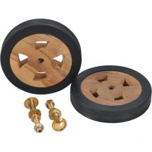 Roues de rechange pour transat 2 pcs Bois de teck solide