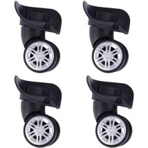 2 Paire Roues de Valise de Rechange pour Bagages Remplacement de la Roue roulettes Valise de Voyage Bagages Valise Roue Gauche et Droite Ensemble