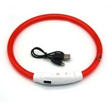 Linghhang - Rouge , led Collier Lumineux Chien Rechargeable et Longueur Ajustable, Collier Chien Lumineux avec 3 Modes d'éclairage , Imperméable