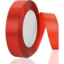 Linghhang - Rouge) Ruban Satin,Ruban Satin Blanc Double Face en Polyester 20 mm x 22 m,Ruban Cadeau Emballage,Ruban Cadeau,Ruban Blanc Pour