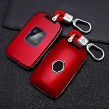 Ccykxa Rouge Voiture Clé Étui Coque de clé Résistant à l'usure et aux Chutes Compatible avec Renault Koleos Kadjar Megane Captur Espace Accessoire