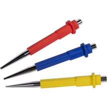 ROU31177 - Set di 3 punzoni per unghie in cromo-vanadio, con impugnature codificate a colori da 0,8, 1,5, 2,5 mm - Roughneck
