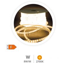 Rouleau 50M Bande LED 8W/M 2800-3000K IP65 230V