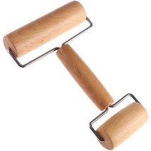 Rouleau à pizza à tige, rouleau à pâtisserie en forme de rouleau à pâtisserie avec axe en métal en bois de hêtre pour la cuisson, la pizza, les