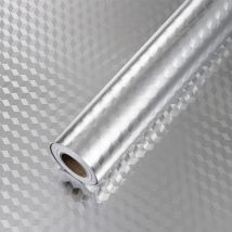 Rouleau adhésif aluminium au mètre - revêtement mural meuble de protection auto-adhésif étanche - 60cmx10m