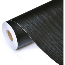 Ambiance-sticker - Rouleau adhésif protecteur effet bois noir au mètre - Autocollants Revêtement Adhésif Cuisine Meubles Salle de bain - 60cmx20m