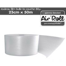 Enveloppebulle - Lot de 20 rouleaux de film bulle d'air bi-couche 80 microns 25cm x 50m