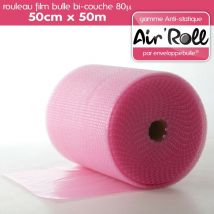Enveloppebulle - Lot de 6 Rouleaux de film bulle d'air antistatique 50cm x 50m
