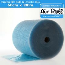 Enveloppebulle - Lot de 1 Rouleau de film bulle d'air autocollant 60cm x 100m
