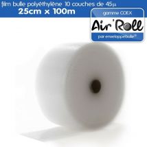 Enveloppebulle - Lot de 20 Rouleaux de film bulle d'air coex 25cm x 100m