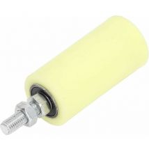 Aamunpa - Rouleau de Guidage Universel en Nylon Dur Robuste 100 mm avec Support pour Portail Coulissant - Poteau de Guidage Inclus