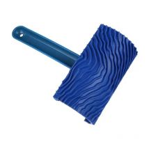 Rouleau de peinture à grain de bois - Outil diy avec poignée en caoutchouc bleu