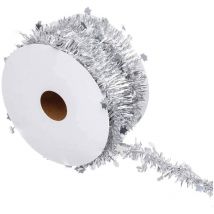 Rouleau guirlande de Noel etoile 2 plis 3 m argent